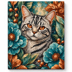 Finished diamond painting for Copper Gaze Among Blooms Diamond Painting Kit
