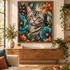 Home decor scene for Copper Gaze Among Blooms Diamond Painting Kit