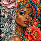 Coral Peony Empress diamond drill and canvas detail