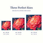 Three canvas sizes for Coral Blaze Peony