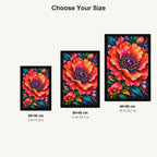 Coral Poppy Jewel Bloom Diamond Painting Kit — Size guide