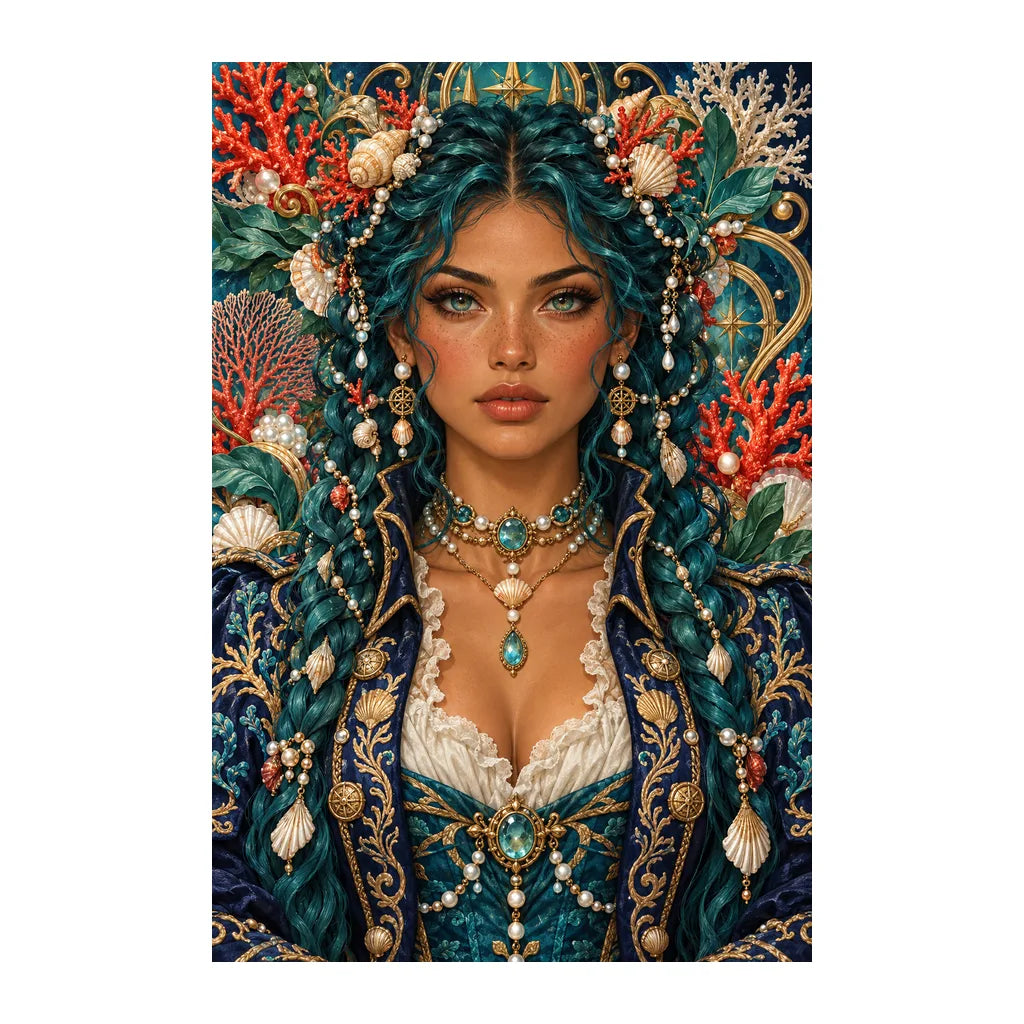Original white-background artwork of Coral Reef Cartographer