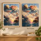 Coral Rose at Sunset Over the Ocean: frame comparison
