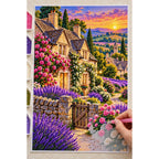 Cotswolds Lavender Cottage diamond painting process