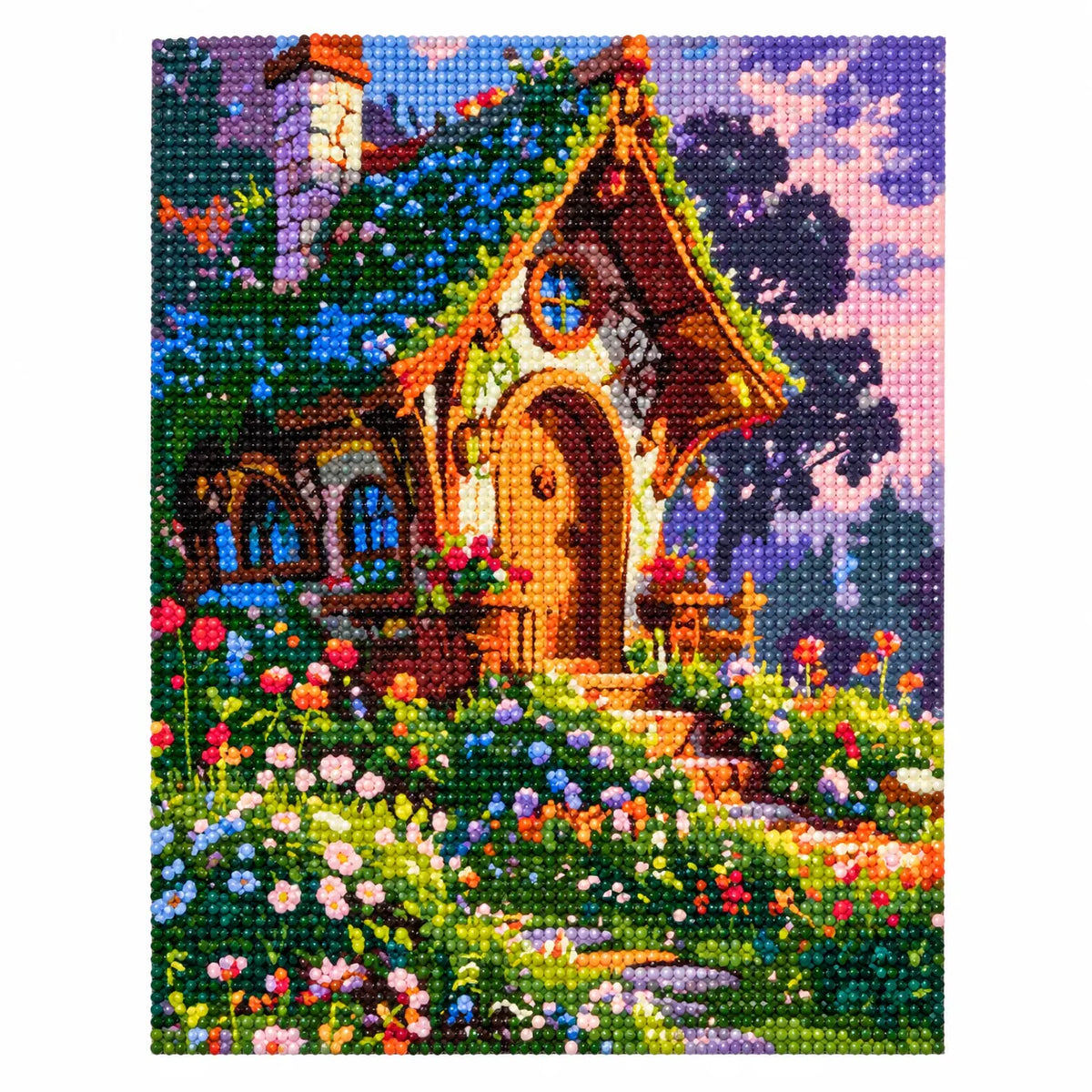 Finished diamond painting for Cottage In Bloom Diamond Painting Kit