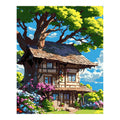 Original artwork for Cottage Under The Great Oak Diamond Painting Kit