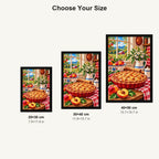 Country Kitchen Peach Pie — size comparison for 20 × 30, 30 × 40 and 40 × 50 cm