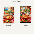 Country Kitchen Peach Pie — No Frame and Framed style comparison