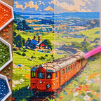 Diamond painting process for Countryside Rail Journey Diamond Painting Kit