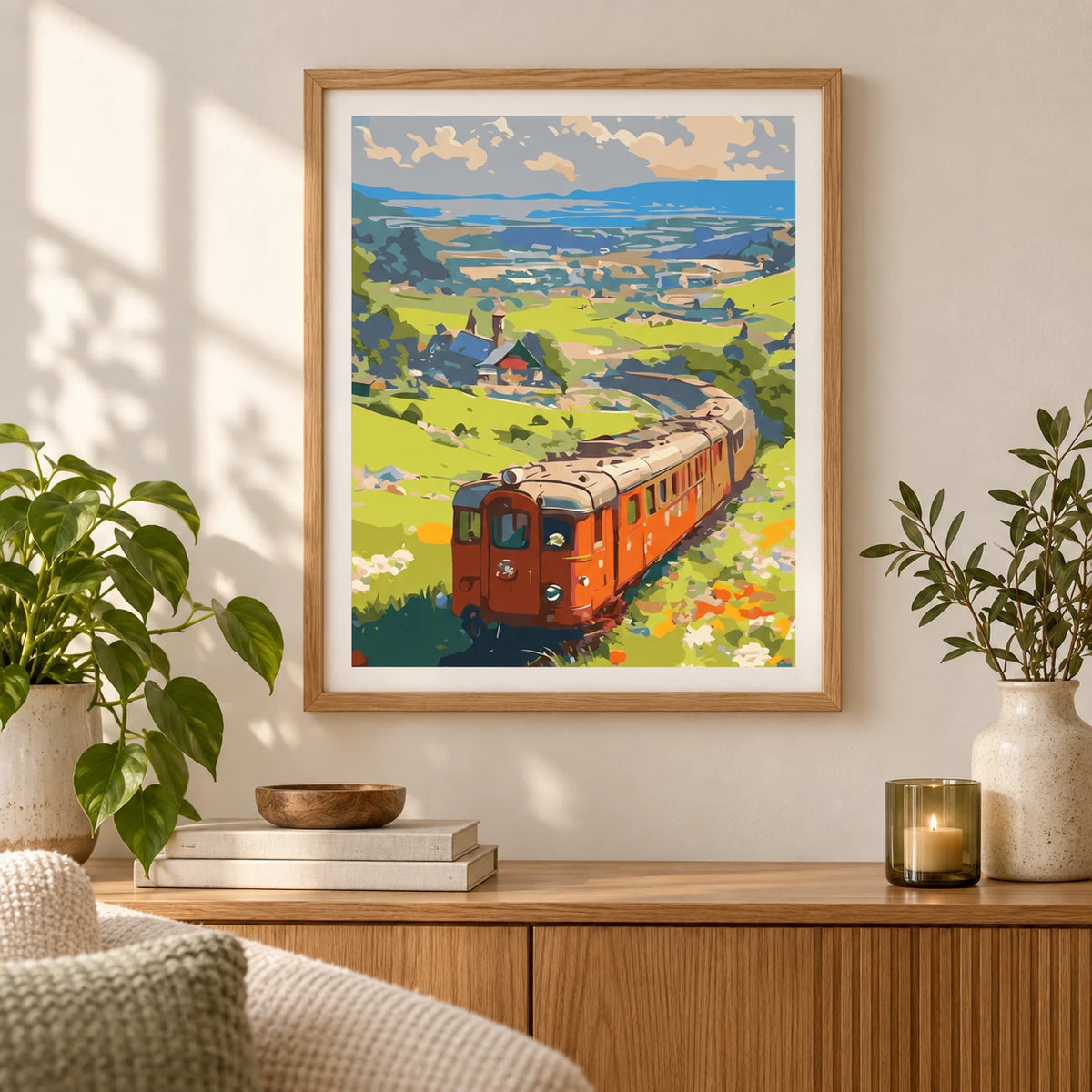 Home decor scene for Countryside Rail Journey Diamond Painting Kit