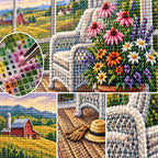 Countryside Window Garden Diamond Painting Kit diamond painting drills and canvas detail