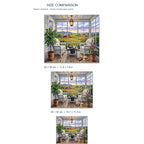 Countryside Window Garden Diamond Painting Kit diamond painting landscape size comparison