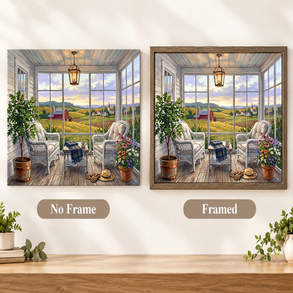 Countryside Window Garden Diamond Painting Kit diamond painting No Frame and Framed options