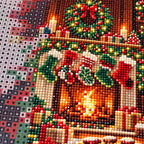 Cozy Christmas Fireplace Diamond Painting Kit detail