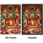 Cozy Christmas Fireplace Diamond Painting Kit frame comparison
