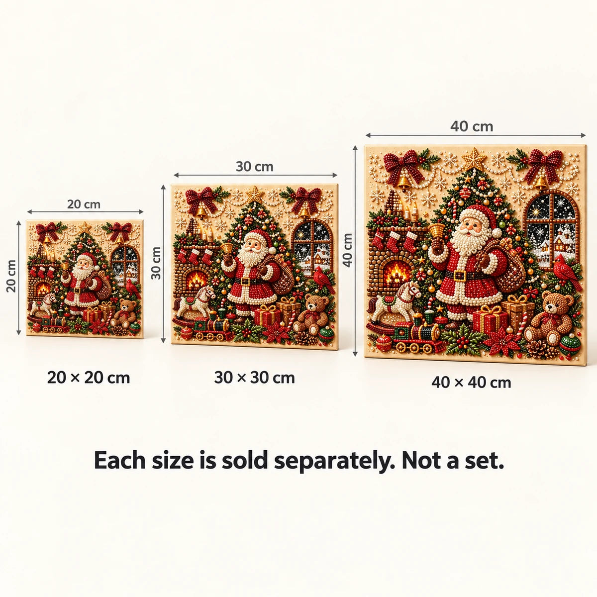 Cozy Christmas Santa Scene Pearl Diamond Painting Kit size image