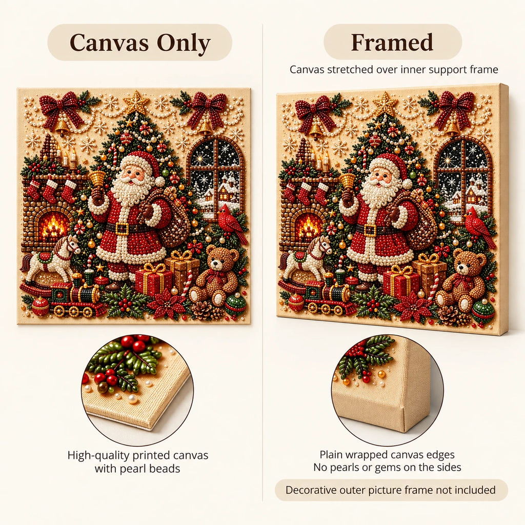 Cozy Christmas Santa Scene Pearl Diamond Painting Kit style image