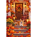 Cozy Fall Porch Corgi — original artwork on a clean white background
