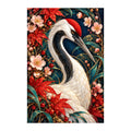 Original white-background artwork of Crane Maple Blossom Frame