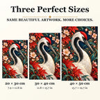 Crane Maple Blossom Frame diamond painting in 20 by 30, 30 by 40, and 40 by 50 centimeter sizes