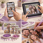 Upload, crop, choose size and create a custom diamond painting