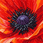 Close-up diamond drill detail of Crimson Bloom Unfurled