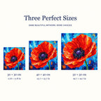 Three canvas sizes for Crimson Bloom Unfurled