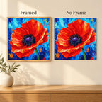 Framed and no-frame comparison for Crimson Bloom Unfurled