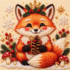 Crowned Christmas Fox Woodland — detail image