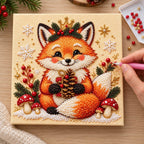 Crowned Christmas Fox Woodland — process image