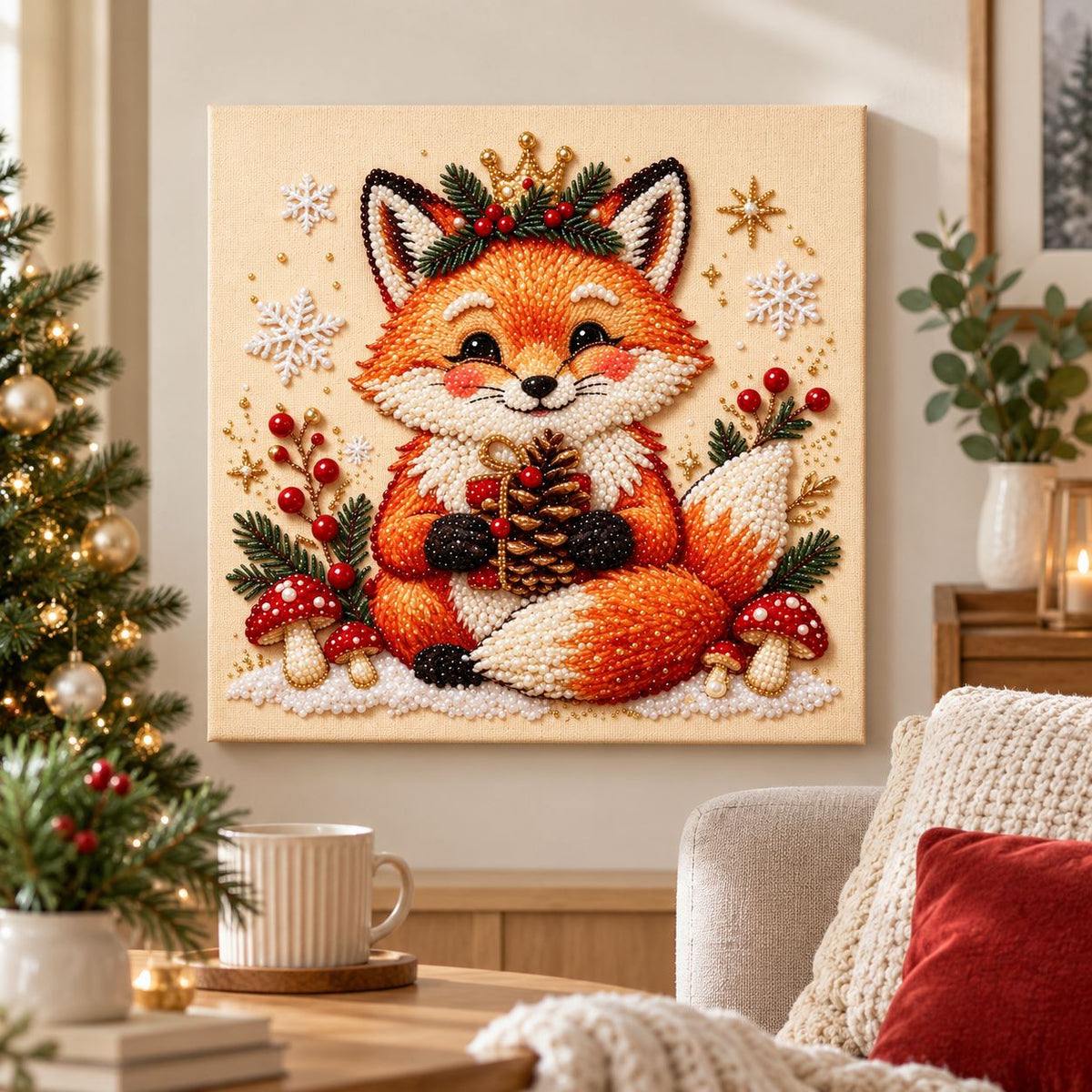 Crowned Christmas Fox Woodland — room image