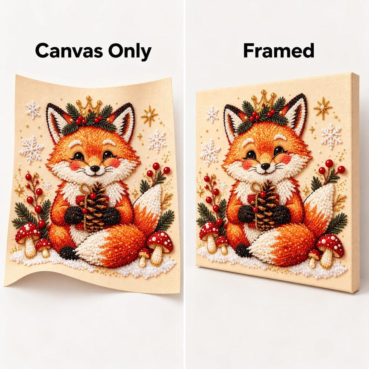 Crowned Christmas Fox Woodland — style image