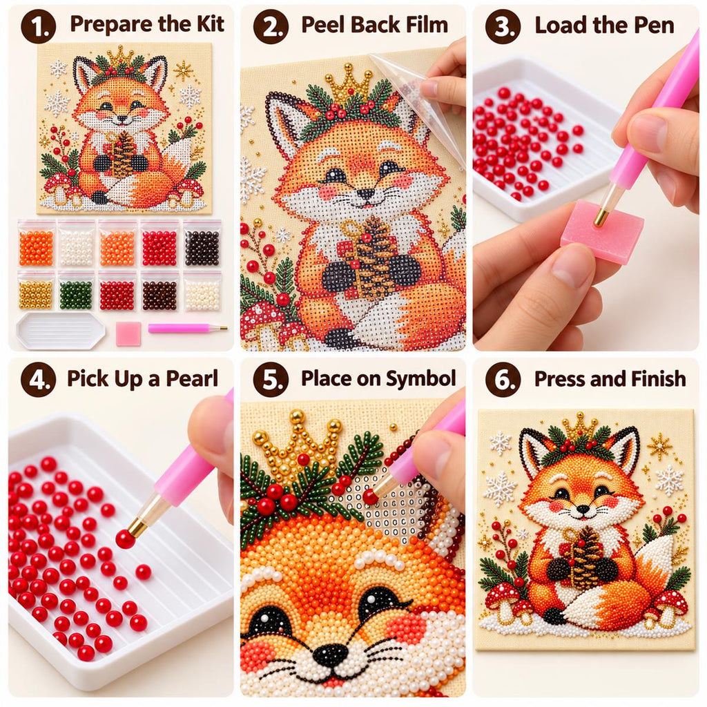 Crowned Christmas Fox Woodland — tutorial image