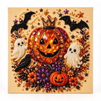 Crowned Pumpkin and Ghosts Pearl Diamond Painting Kit hero image