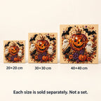 Crowned Pumpkin and Ghosts Pearl Diamond Painting Kit size image