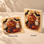 Crowned Pumpkin and Ghosts Pearl Diamond Painting Kit style image