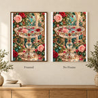 Framed and no-frame options for the Crystal Birdbath and Roses diamond painting
