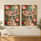 Framed and no-frame options for the Crystal Birdbath and Roses diamond painting