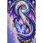 Crystal Dragon Amethyst Diamond Painting Kit — canvas and drill material detail