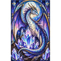 Crystal Dragon Amethyst Diamond Painting Kit — original white-background artwork