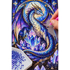Crystal Dragon Amethyst Diamond Painting Kit — diamond painting application process