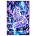 Crystal Fox Enchanted Cave original artwork on white