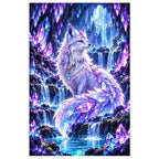 Crystal Fox Enchanted Cave original artwork on white