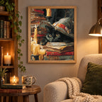 Home decor scene for Curious Cat In Candlelight Diamond Painting Kit