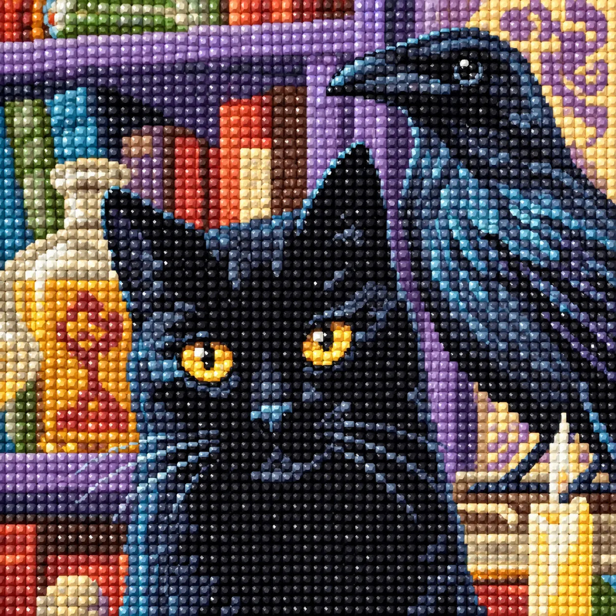 Diamond detail for Curious Companions Diamond Painting Kit