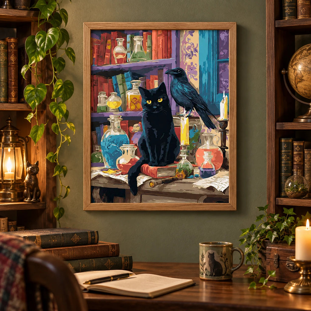 Home decor scene for Curious Companions Diamond Painting Kit