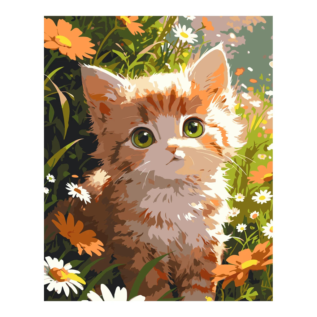 Original artwork for Curious Eyes In The Garden Diamond Painting Kit