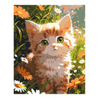 Original artwork for Curious Eyes In The Garden Diamond Painting Kit