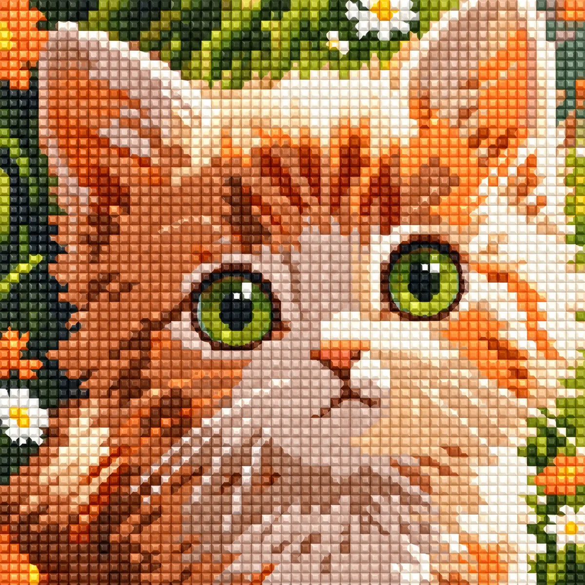 Diamond detail for Curious Eyes In The Garden Diamond Painting Kit