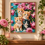 Home decor scene for Curious Kittens In Bloom Diamond Painting Kit